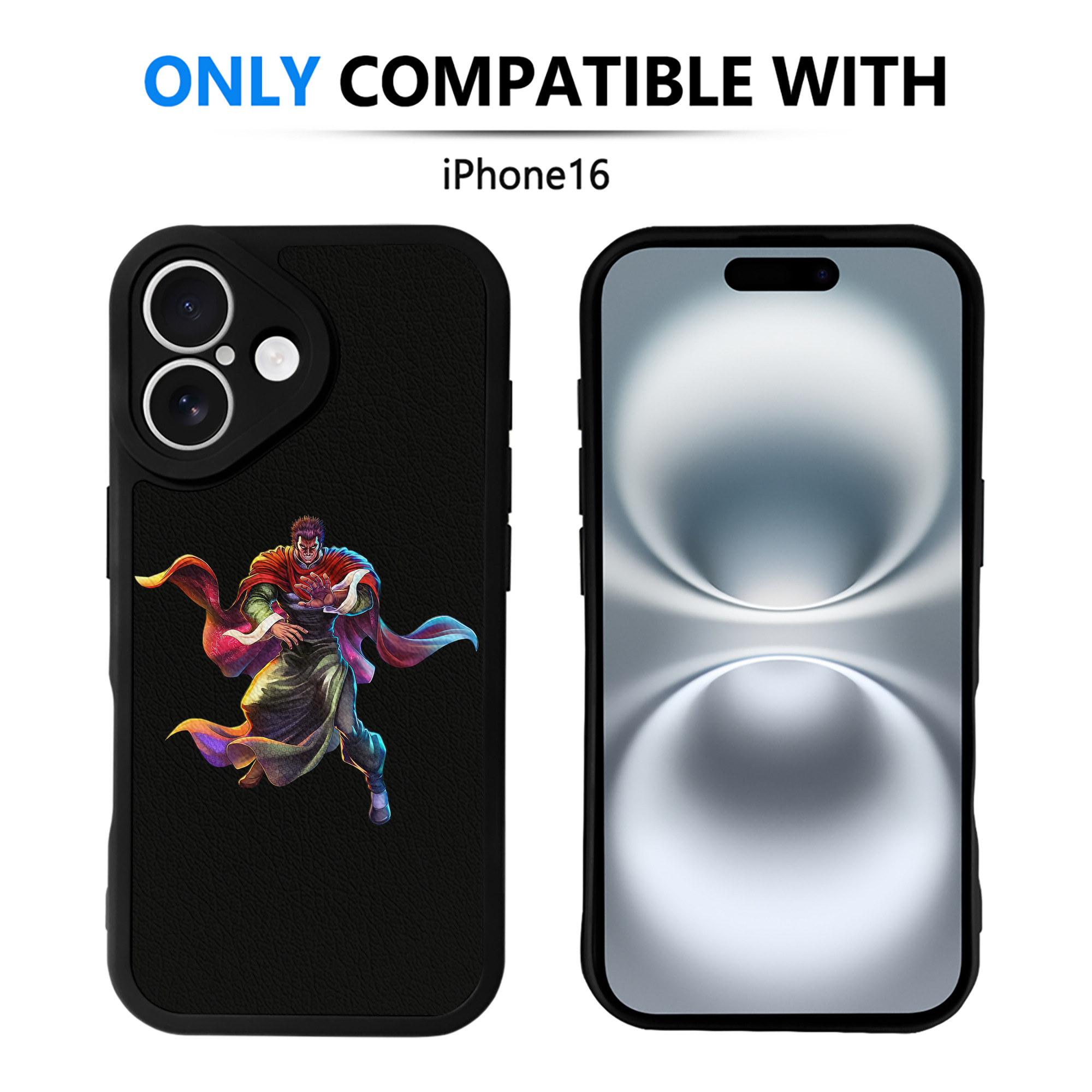 （画像用） 北斗の拳 Fist of the North Star 【iPhone 16シリーズ対応】シリコンスマホケース（レザー調） 材質：シリコン